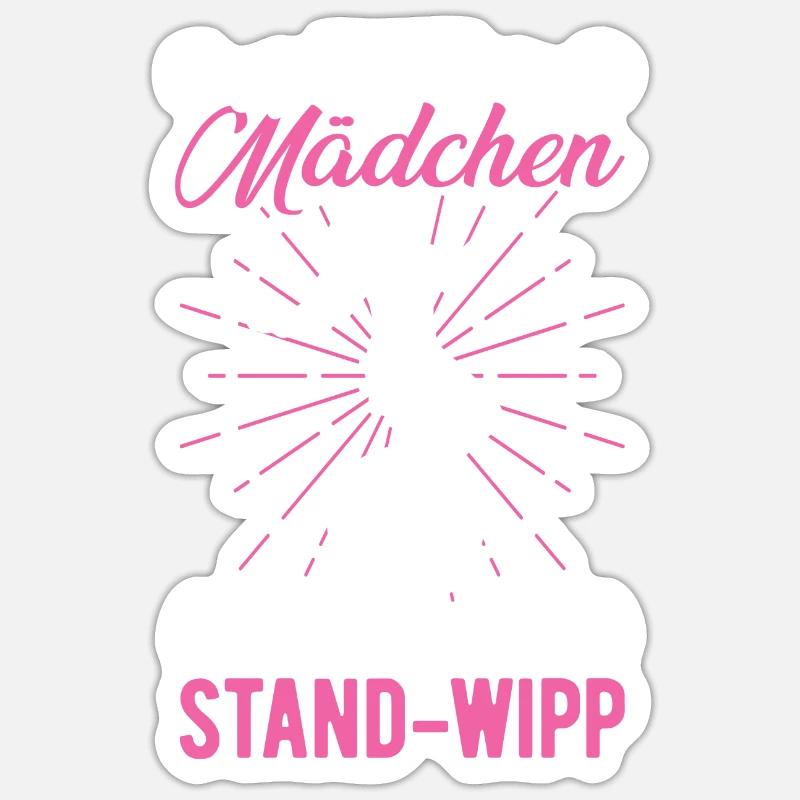Echte Mädchen können Stand-Wipp Einrad Sticker Größe S (10 x 10 cm)