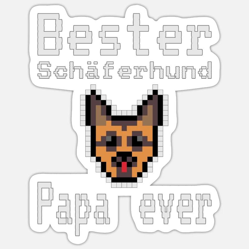 Bester Schäferhund Papa ever Sticker Größe S (10 x 10 cm)