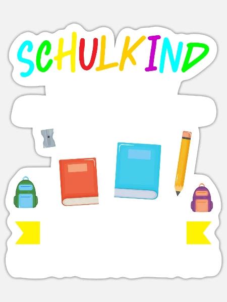 Schulkind Schulanfang Schulanfänger Geschenk - Sticker Größe S (10 x 10 cm) - Mattweiß