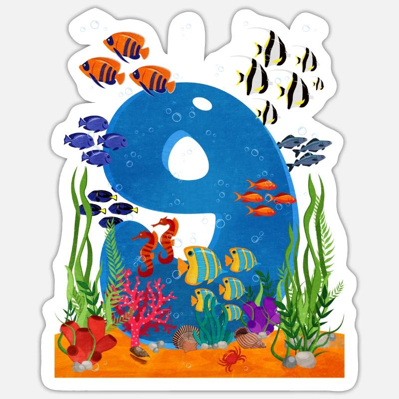 9 Geschenkidee zum Geburtstag - Sticker Größe S (10 x 10 cm) - Mattweiß