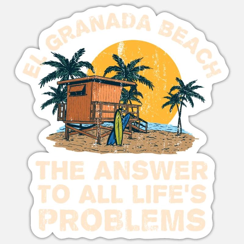 El Granada Beach Answer To All Life's Problems Sticker size S (10 x 10 cm)