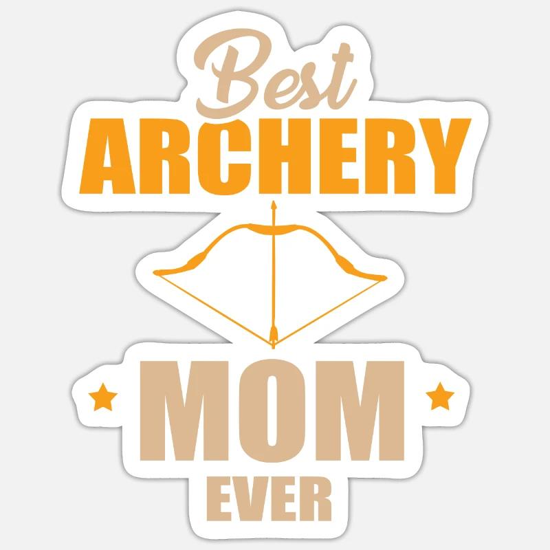 Bester Bogenschiessen Mama - Sticker Größe S (10 x 10 cm) - Mattweiß