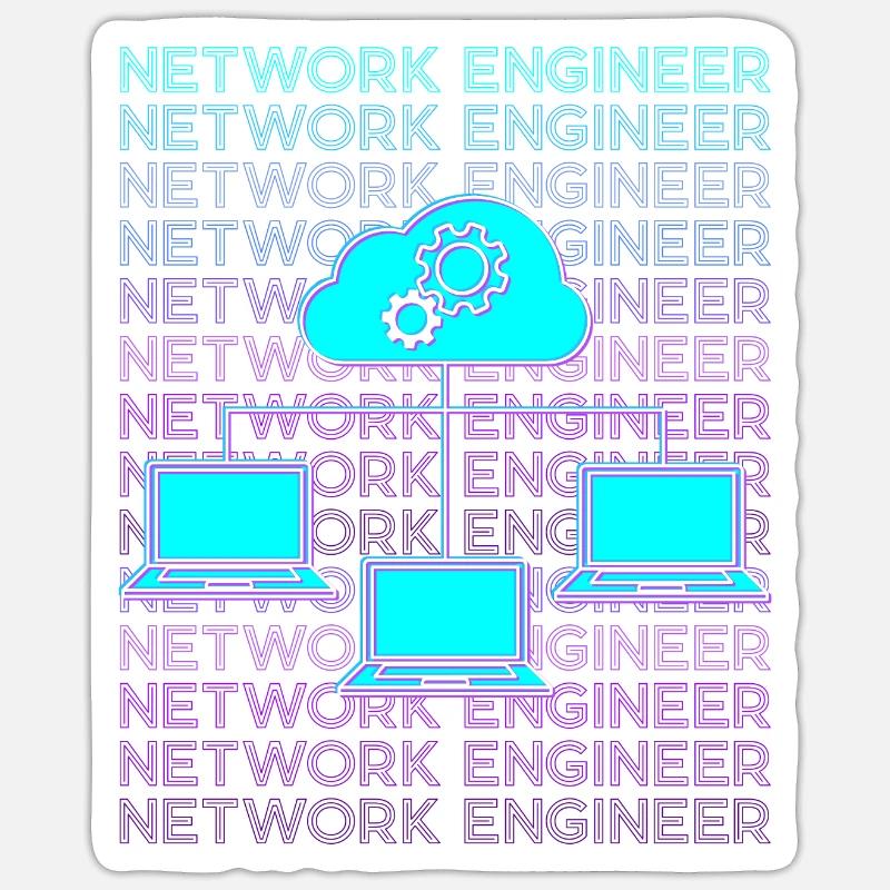 Netzwerkingenieur Netzwerktechnik Retro - Sticker Größe S (10 x 10 cm) - Mattweiß