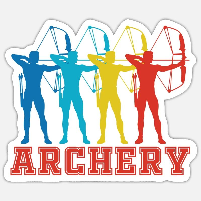 Bogenschiessen - Sticker Größe S (10 x 10 cm) - Mattweiß
