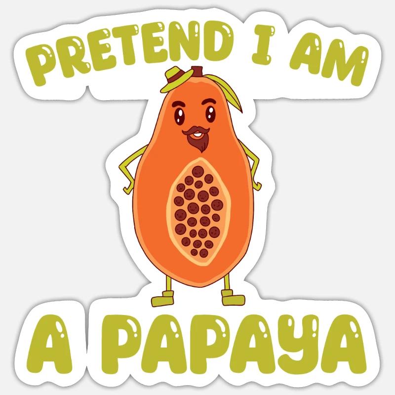 Papaye - Sticker taille S (10 x 10 cm) - blanc mat