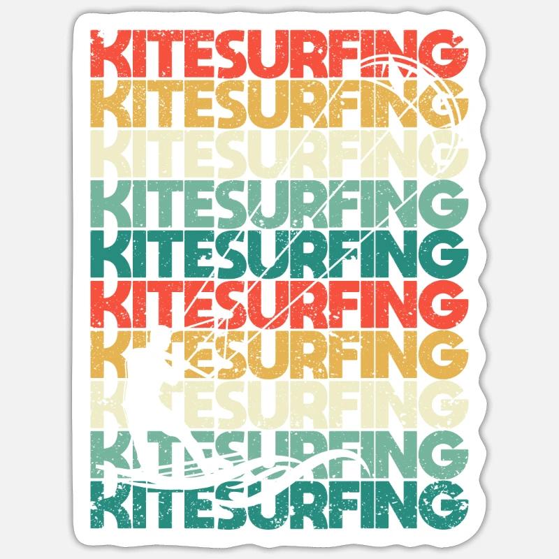 Kitesurf Kiteboard Surf Kitesurf Kitesurf - Sticker taille S (10 x 10 cm) - blanc mat
