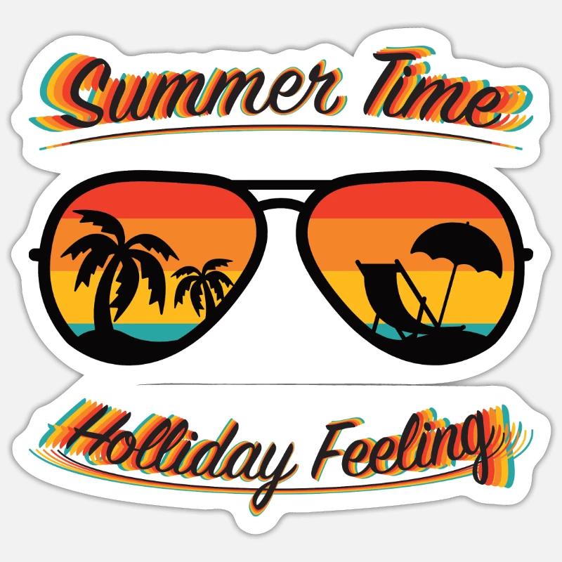 Summer Time - Holiday Feeling - Sticker size S (10 x 10 cm) - white matte