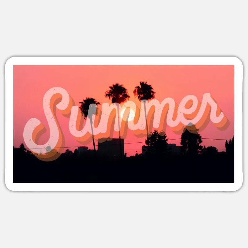 Summer Sunset - Sticker size S (10 x 10 cm) - white matte