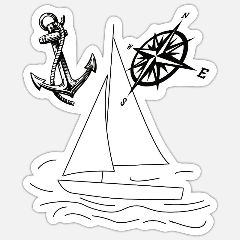 Sailing Dinghy Water - Sticker size S (10 x 10 cm) - white matte