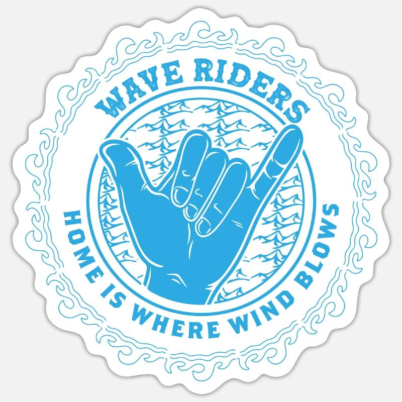 Wave riders Surfeur Sticker taille S (10 x 10 cm)