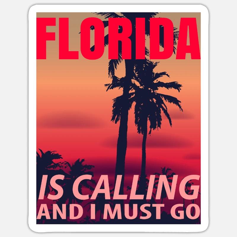 Florida adventurous gift - Sticker size S (10 x 10 cm) - white matte