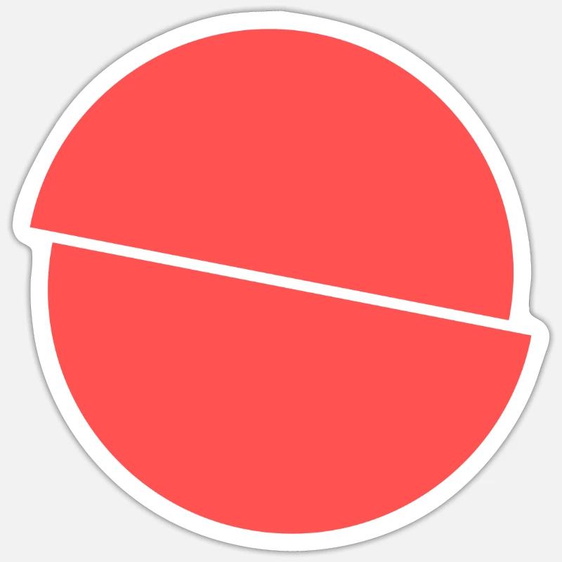 Half Circles Red Design Sticker size S (10 x 10 cm)