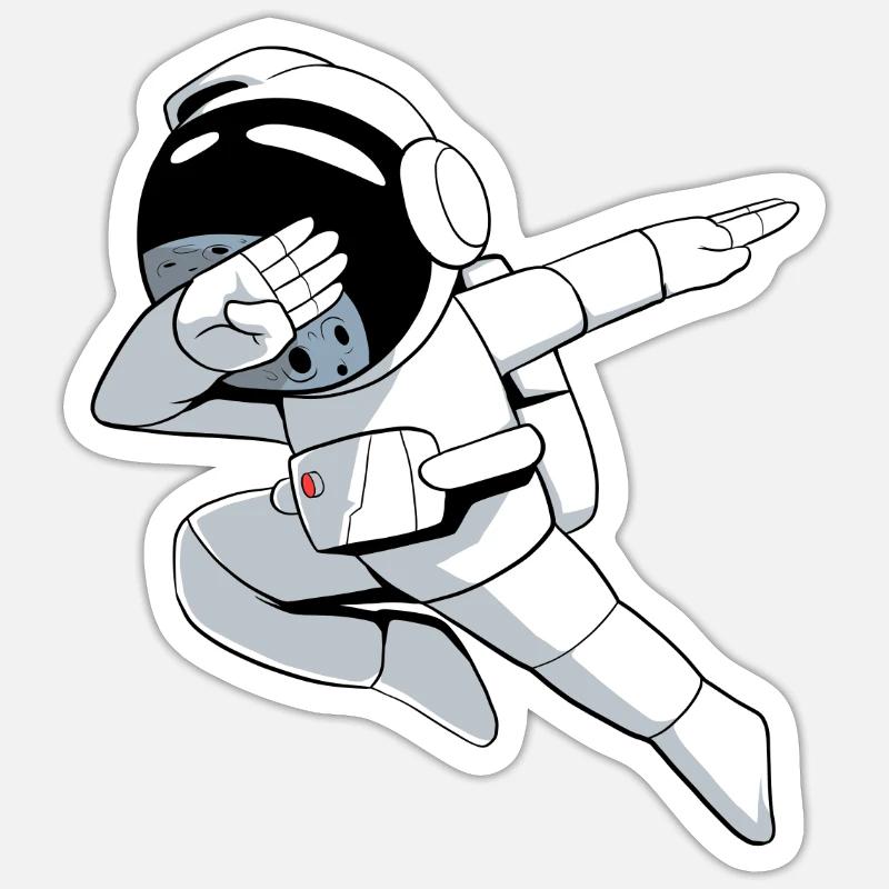 Dabbing Astronaut - Sticker size S (10 x 10 cm) - white matte
