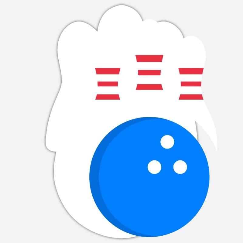 Bowler Design - Bowling - Sticker size S (10 x 10 cm) - white matte