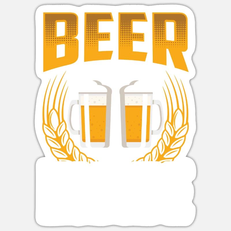 Bier Im Inneren Trinken Beer Inside Trinker - Sticker Größe S (10 x 10 cm) - Mattweiß