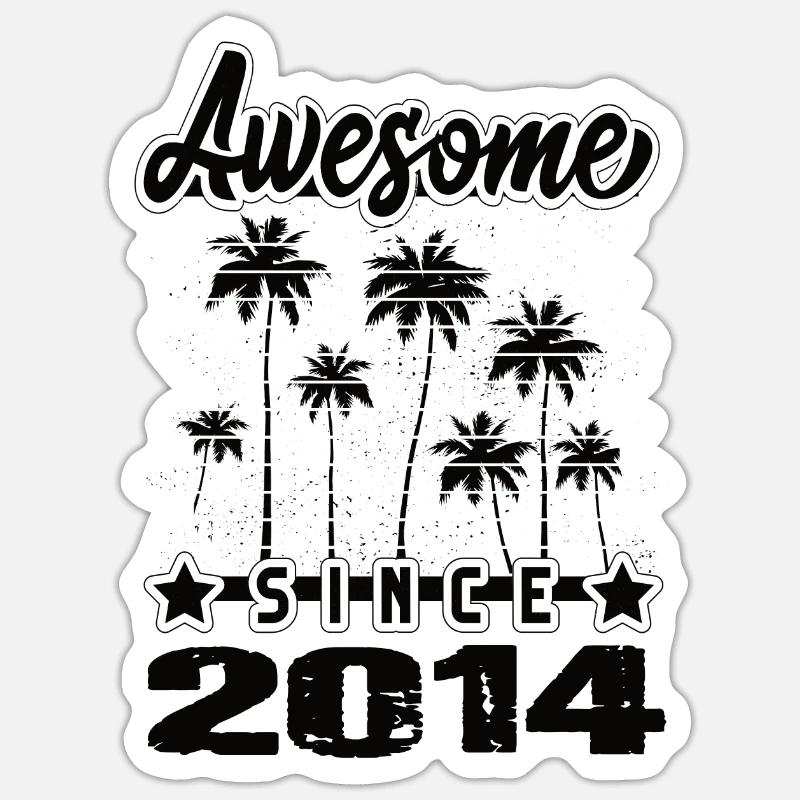 Awesome Since 2014 - Sticker size S (10 x 10 cm) - white matte