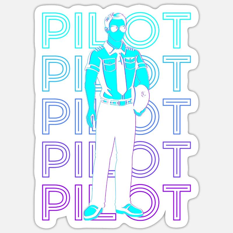 Pilot Luftfahrt Aviator Retro Sticker Größe S (10 x 10 cm)