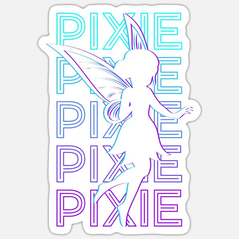 Pixie Fairy Retro Sticker Größe S (10 x 10 cm)