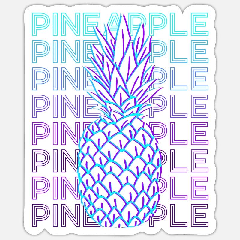 Pineapple Retro - Sticker size S (10 x 10 cm) - white matte