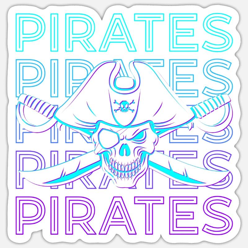 Pirate Retro - Sticker size S (10 x 10 cm) - white matte
