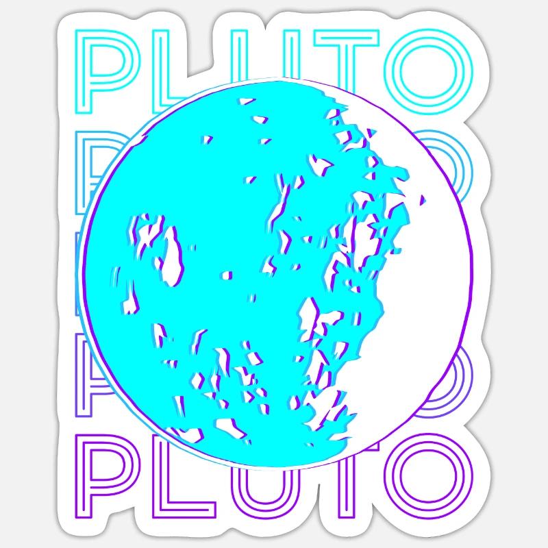 Pluton Rétro - Sticker taille S (10 x 10 cm) - blanc mat