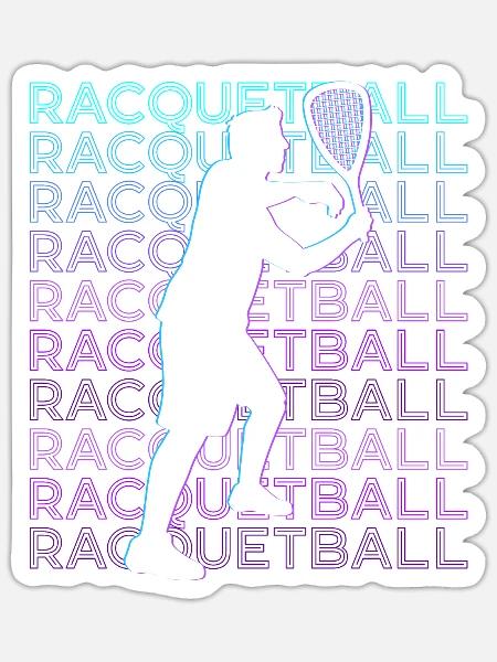 Racquetball Spieler Retro - Sticker Größe S (10 x 10 cm) - Mattweiß