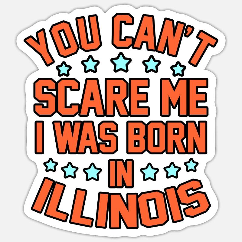 Né dans l’Illinois Gift - Sticker taille S (10 x 10 cm) - blanc mat