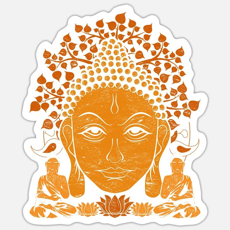 Bouddha - Sticker taille S (10 x 10 cm) - blanc mat
