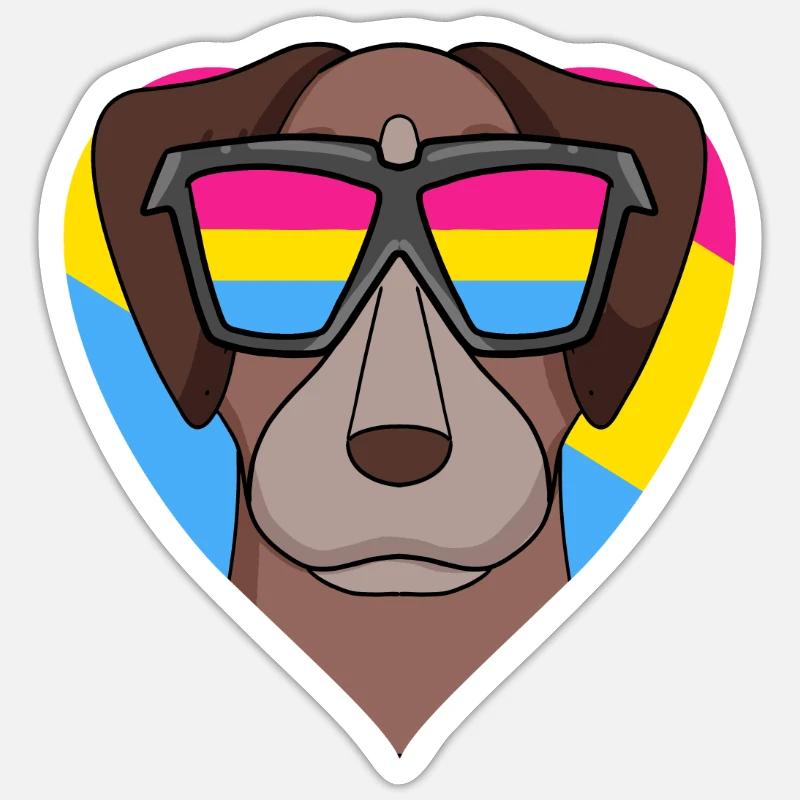 Pansexual Pointer Dog Gift Sticker size S (10 x 10 cm)