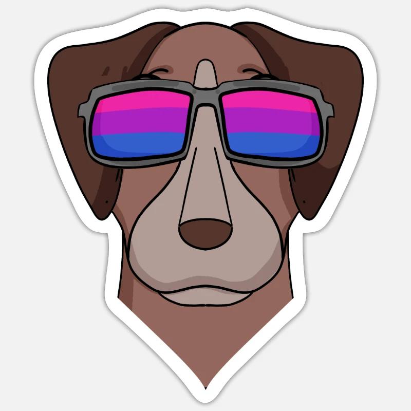 Bisexual Pointer Dog Gift Sticker size S (10 x 10 cm)