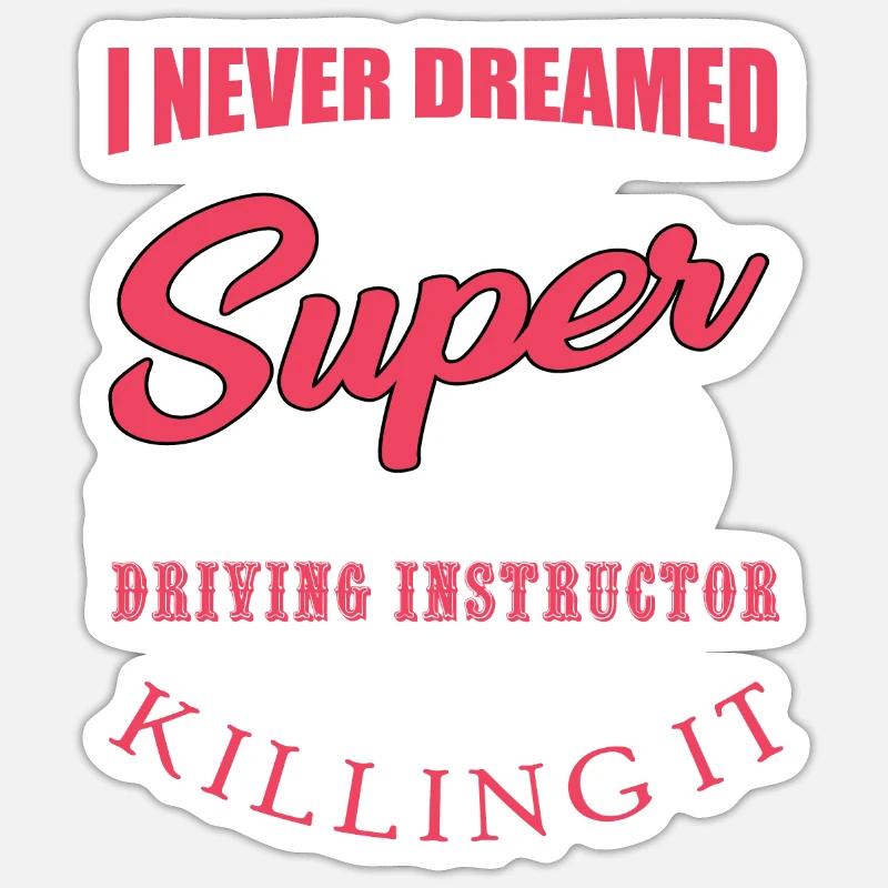 Instructeur de conduite - Sticker taille S (10 x 10 cm) - blanc mat