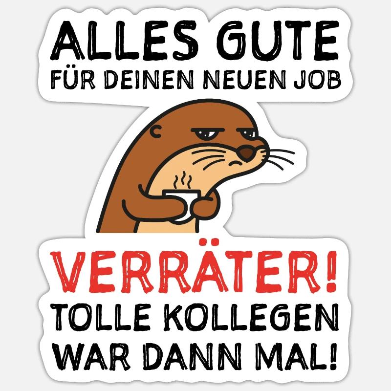 Abschied Abschiedsgeschenk Geschenkidee - Sticker Größe S (10 x 10 cm) - Mattweiß