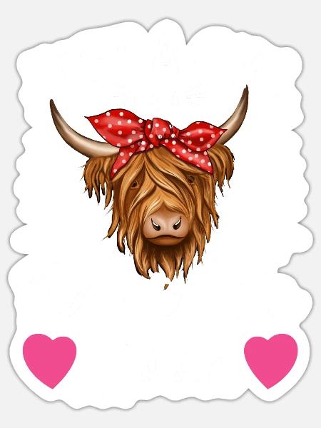 Scottish Highland Cattle Cow - Sticker Größe S (10 x 10 cm) - Mattweiß