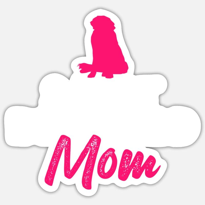 Maman Saint Bernard - Sticker taille S (10 x 10 cm) - blanc mat