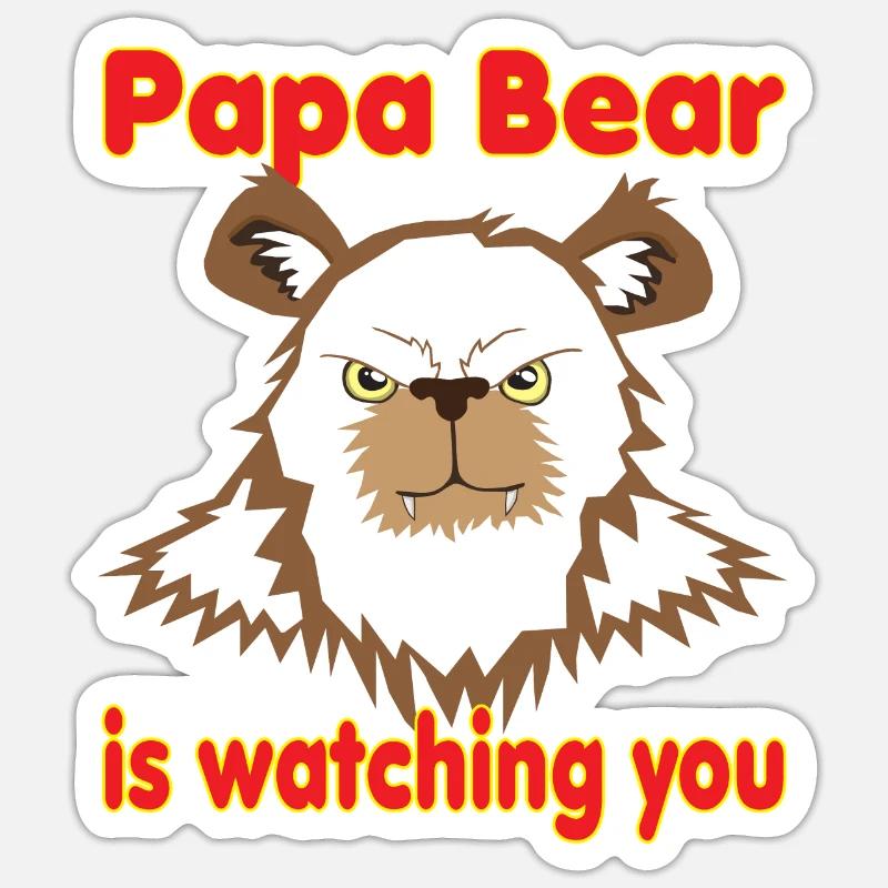 Papa Bear vous regarde Sticker taille S (10 x 10 cm)