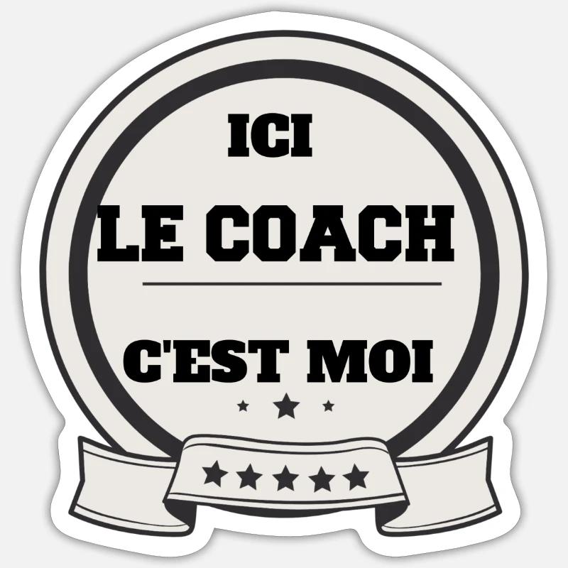 Hier bin ich der Trainer - Sticker Größe S (10 x 10 cm) - Mattweiß