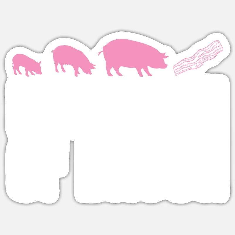 Évolution du bacon Petit déjeuner Bacon Lover Meat Sticker taille S (10 x 10 cm)