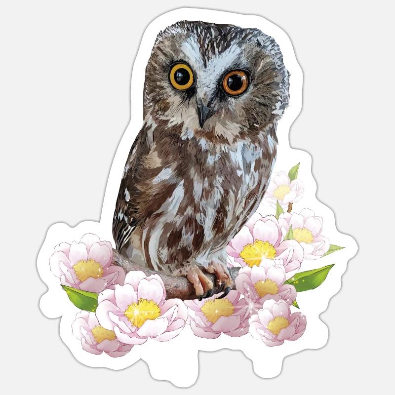 Nördliche Eule Sticker Größe S (10 x 10 cm)