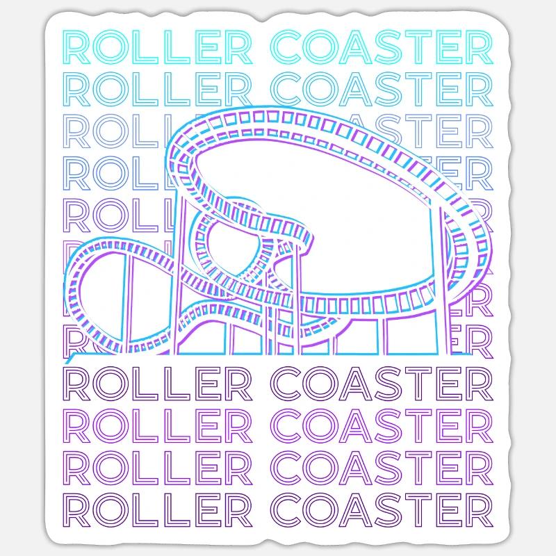 Roller coaster retro - Sticker size S (10 x 10 cm) - white matte