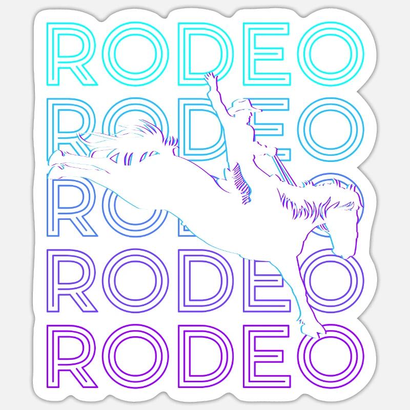Rodeo Equestrian Retro - Sticker size S (10 x 10 cm) - white matte