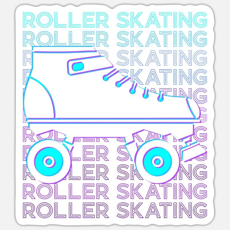 Roller Skating Roller Skaters Roller Skates Retro - Sticker size S (10 x 10 cm) - white matte
