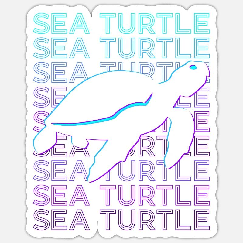 Turtle Retro - Sticker size S (10 x 10 cm) - white matte
