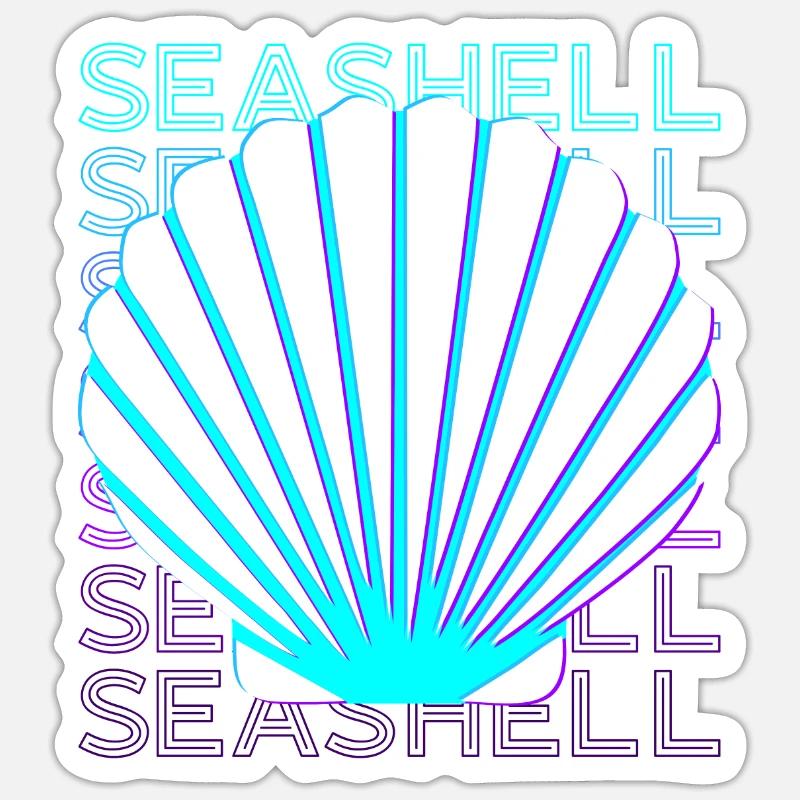 Shell Retro - Sticker size S (10 x 10 cm) - white matte