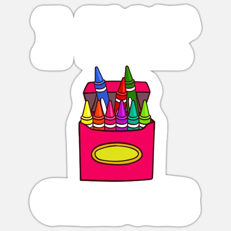 Buntstift Box Farbstift Wachs Fall Wachsmalstift Sticker Größe S (10 x 10 cm)