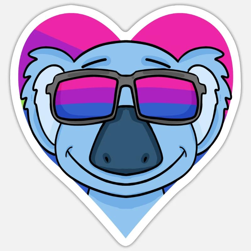 Bisexuell Koala Geschenk - Sticker Größe S (10 x 10 cm) - Mattweiß