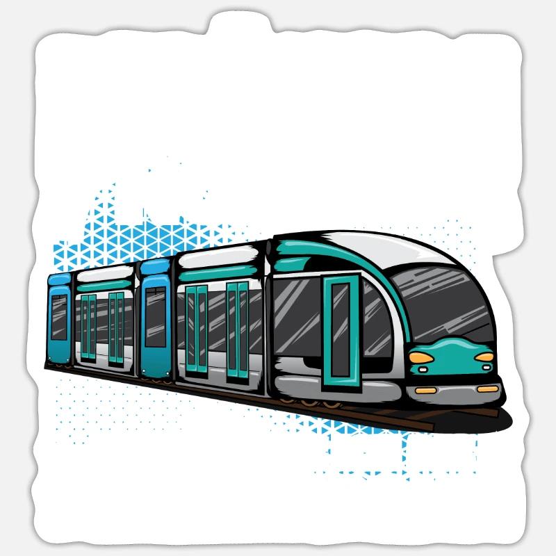 Straßenbahn Straßenbahnfahrer Tram Trambahn - Sticker Größe S (10 x 10 cm) - Mattweiß