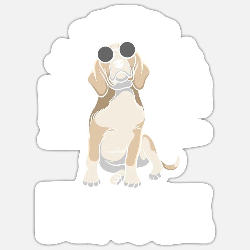 Lustiges Beagle Geschenk - Sticker Größe S (10 x 10 cm) - Mattweiß