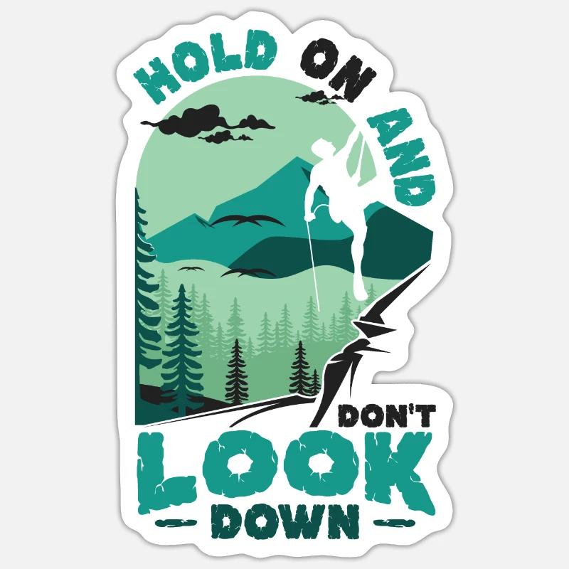 Ne regardez pas vers le bas Bloc, escalade. Sticker taille S (10 x 10 cm)