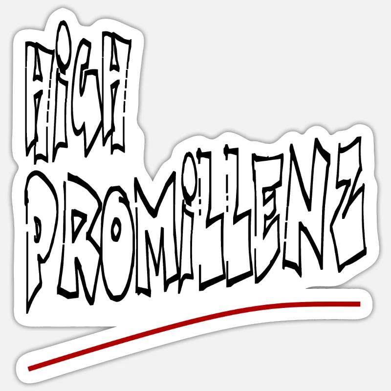 high promillenz einfach schwarz Sticker Größe S (10 x 10 cm)