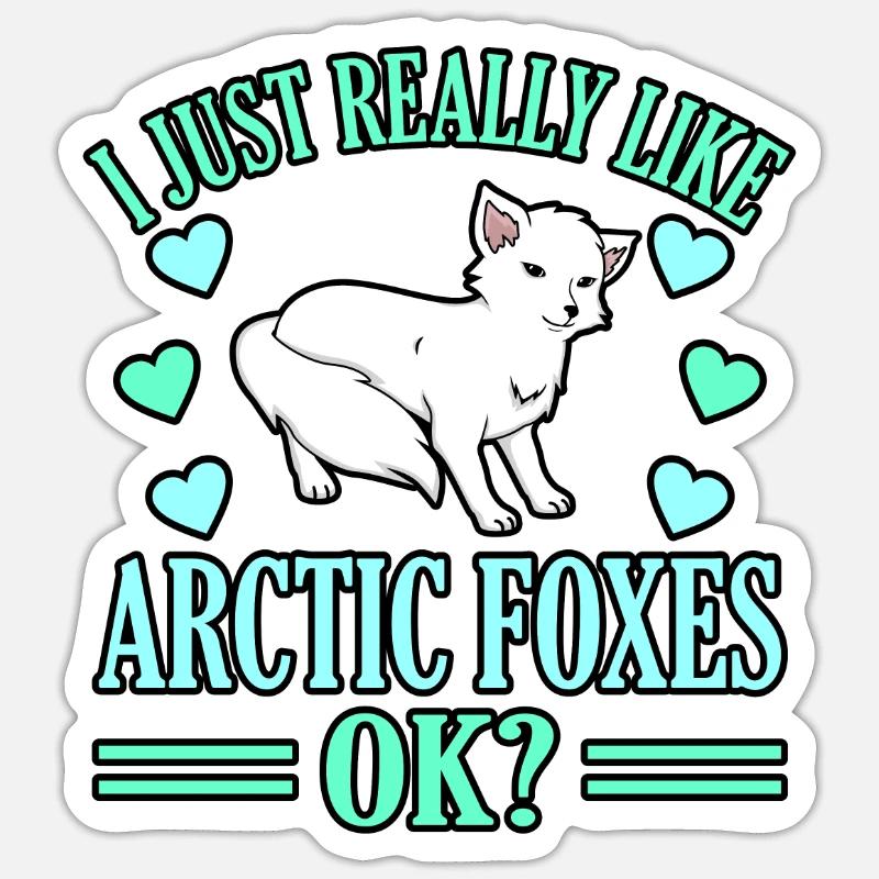 Polarfuchs - Sticker Größe S (10 x 10 cm) - Mattweiß